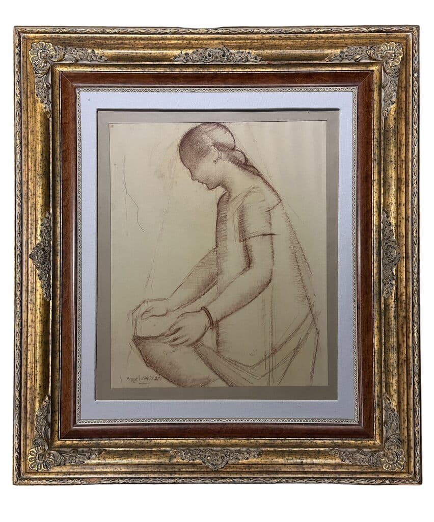 Study of a Woman de Ángel Zárraga - Sanguine on paper, 1922