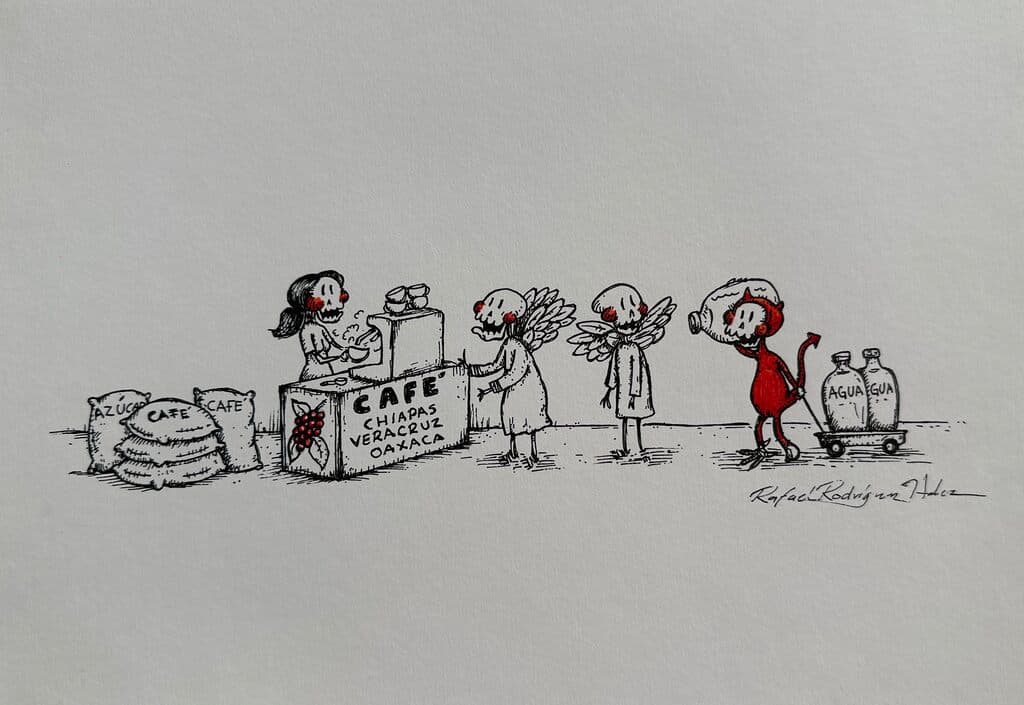 Cafe de Rafael Rodriguez - Ink on paper, 2020s
