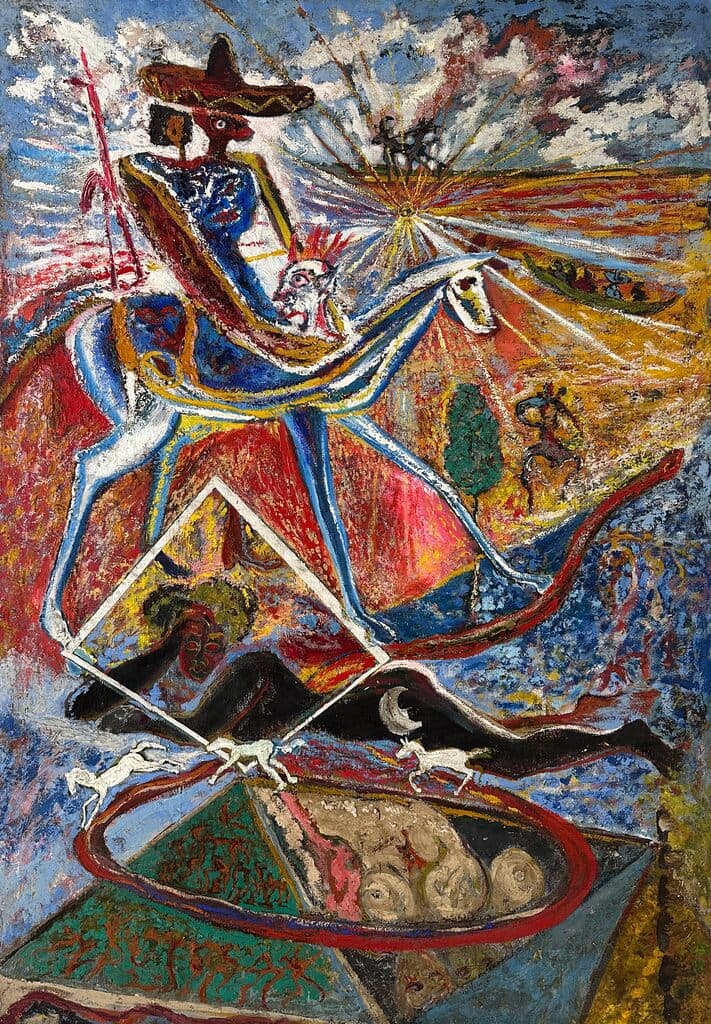 El Recuerdo de la Mente de Miguel Ángel López Medina - Mixed media on canvas, 2000
