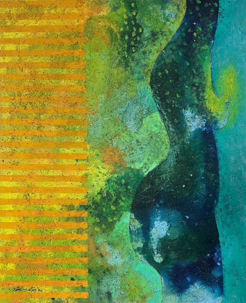 Señorita de Tecuala de Vladimir Cora - Oil and sand on canvas, 1990