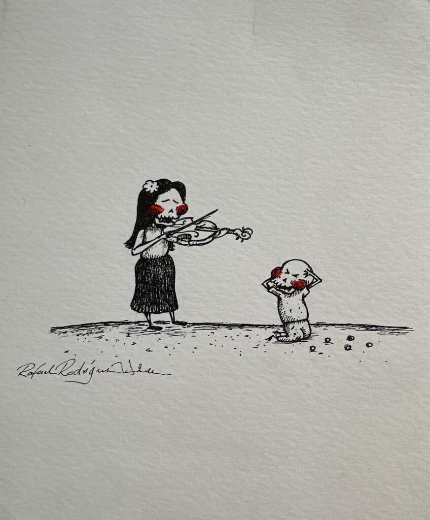 Violin de Rafael Rodriguez - Ink on paper, 2020s