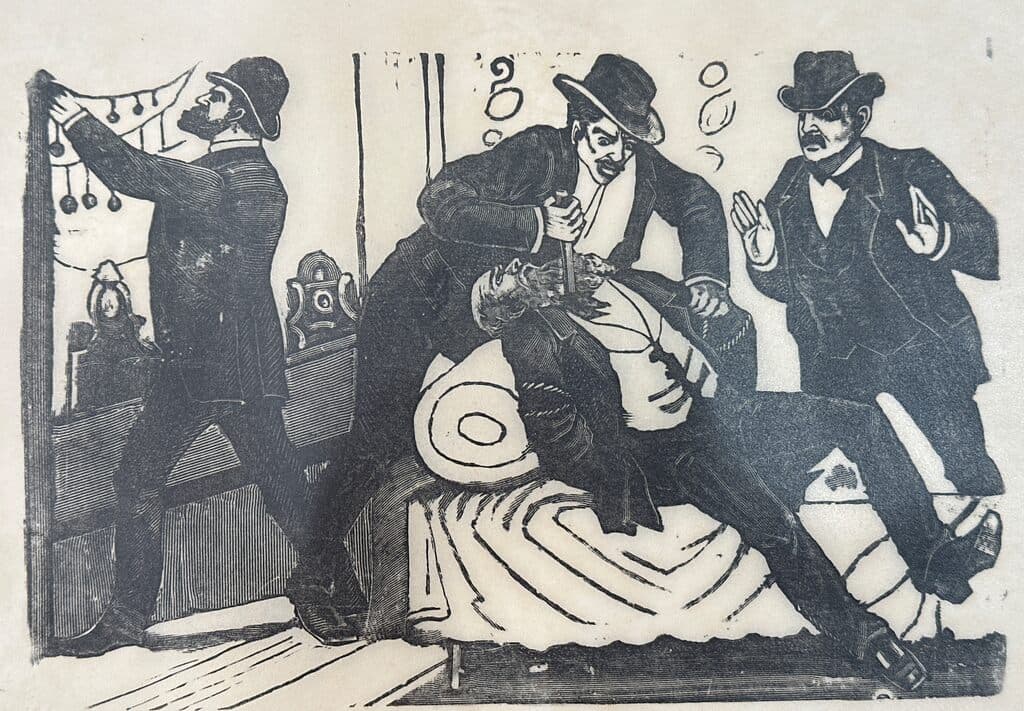 Original Woodcut on Rice Paper de José Guadalupe Posada - Woodcut print on handmade paper, Circa 1890