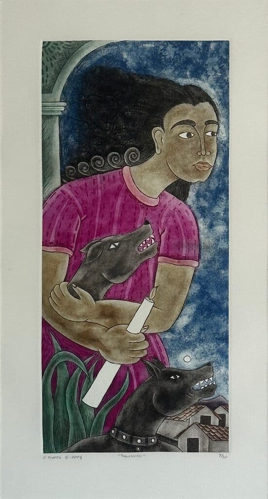 Paseando de Enrique Flores - Lithograph, 2008