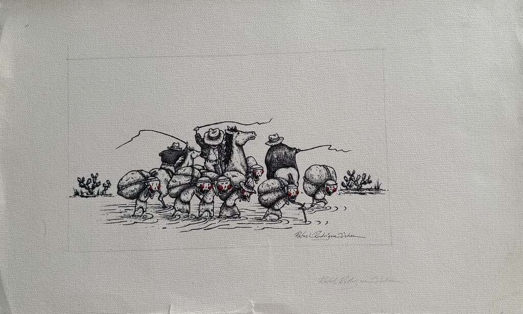 Esclavos de Rafael Rodriguez - Ink on paper, 2020s