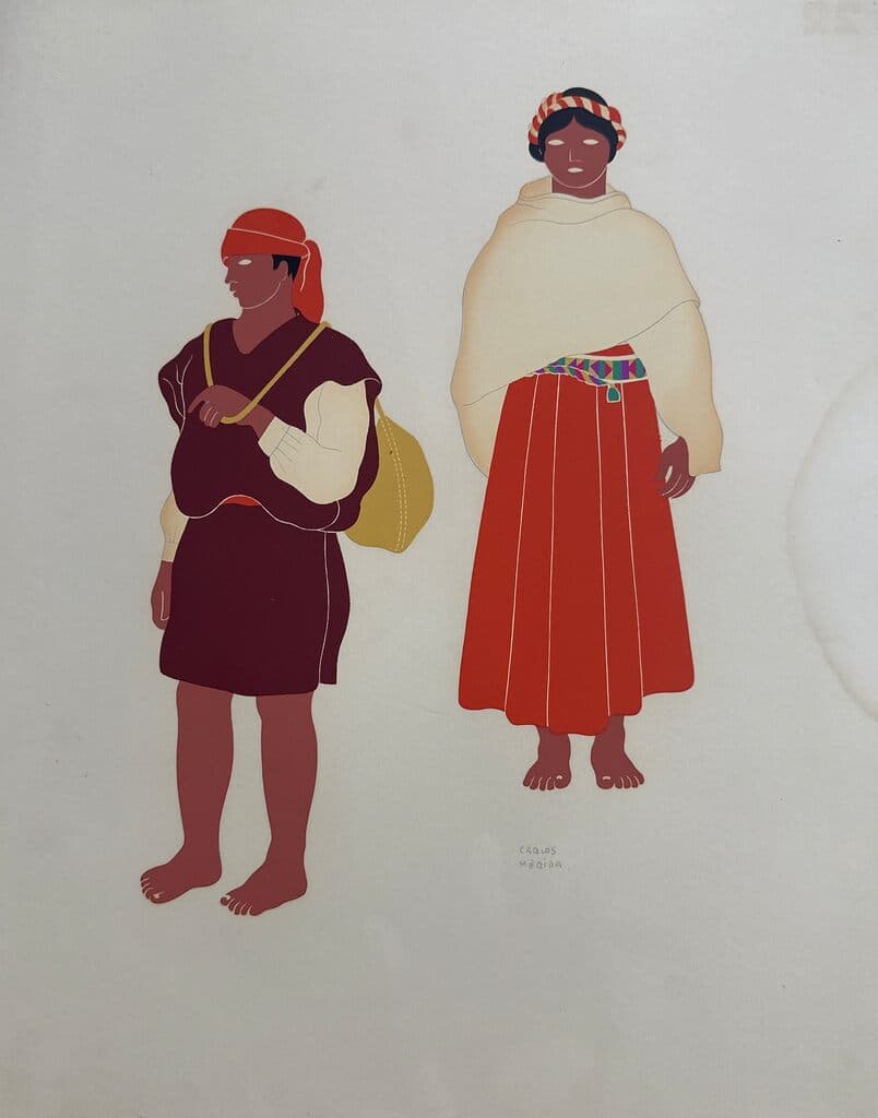 Custom of Mexico Series de Carlos Merida - Screenprint on paper, 1970s
