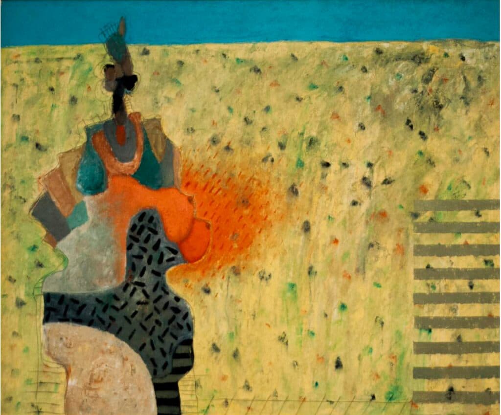 Señorita en el Parque de Vladimir Cora - Acrylic on canvas, 1990s