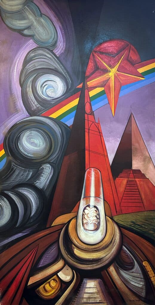 Por una Seguridad Completa y para todos los Mexicanos de David Alfaro Siqueiros - Pyroxylin on composition board, Prior to 1954