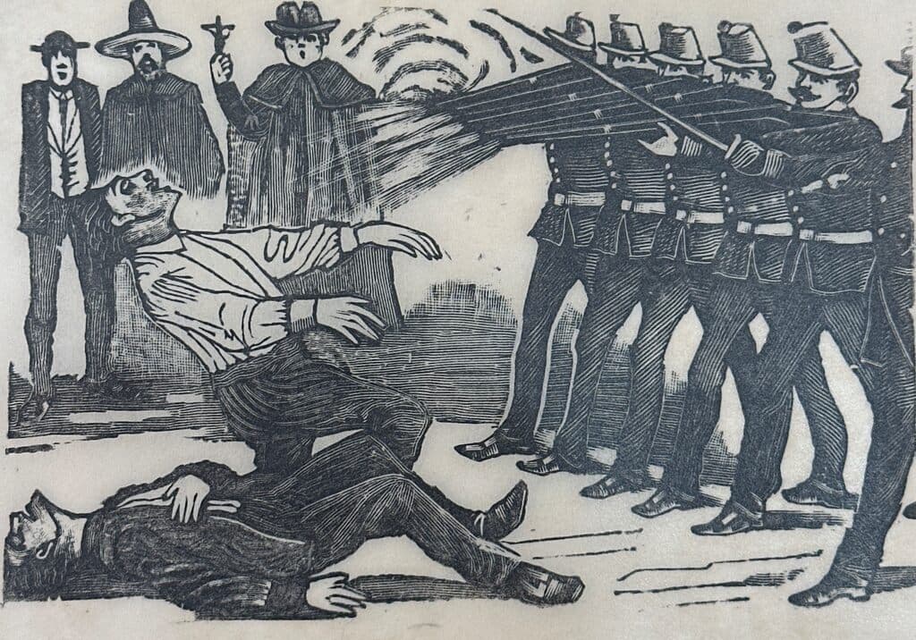 Original Woodcut on Rice Paper de José Guadalupe Posada - Woodcut print on handmade paper, Circa 1890