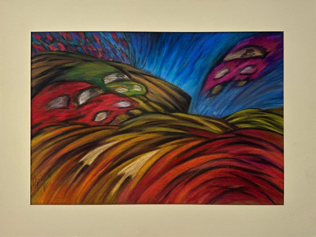 Es Como Estar Metido en un Reloj de Noemi Paviglianiti - Pastels on paper