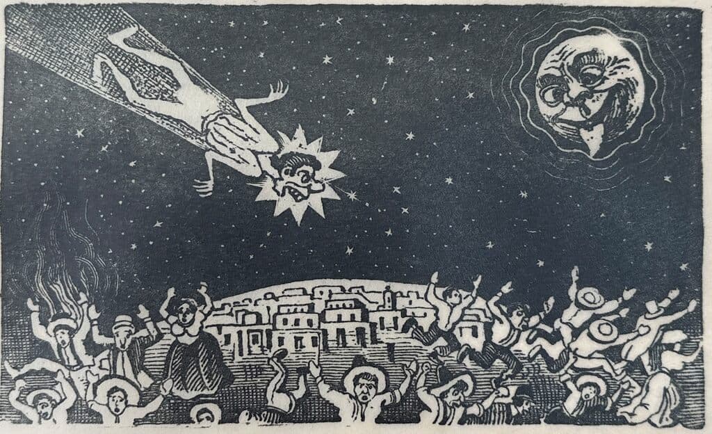 Original Woodcut on Rice Paper de José Guadalupe Posada - Woodcut print on handmade paper, Circa 1890