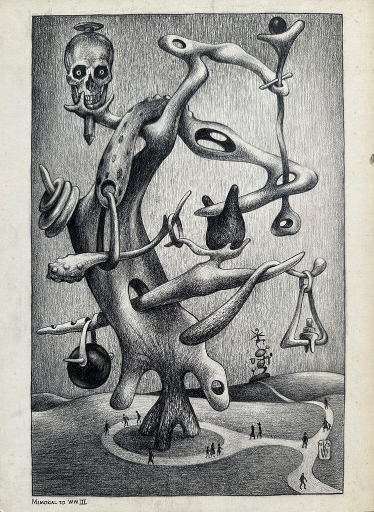 Memorial To WWIII de Howard Kimball "Kim" Weed - Ink on paper, 1960s