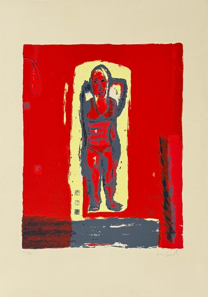 Mujer en Rojo de Roberto Turnbull - Silkscreen, 1988