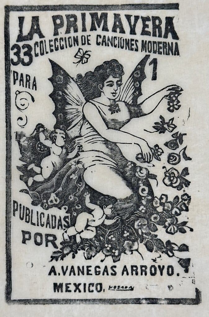 Original Woodcut on Rice Paper de José Guadalupe Posada - Woodcut print on handmade paper, Circa 1890