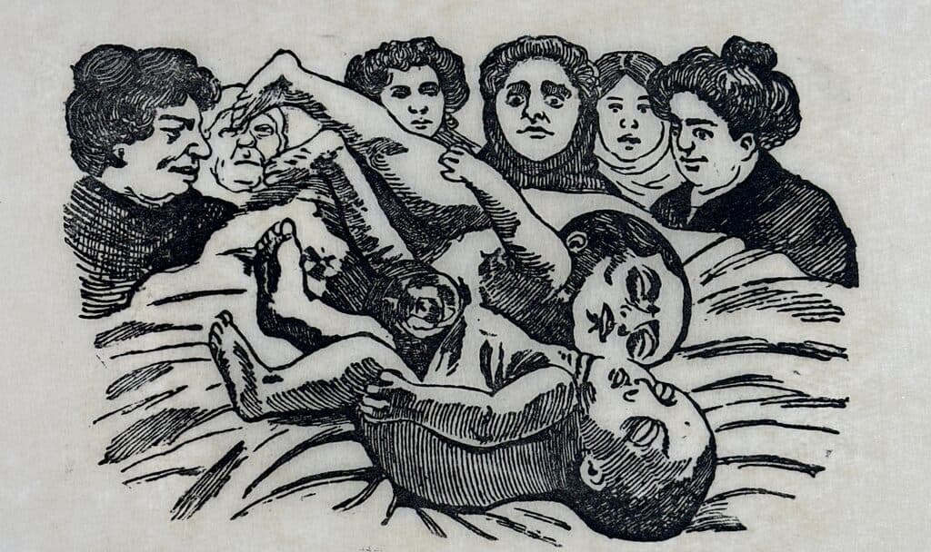 Original Woodcut on Rice Paper de José Guadalupe Posada - Woodcut print on handmade paper, Circa 1890