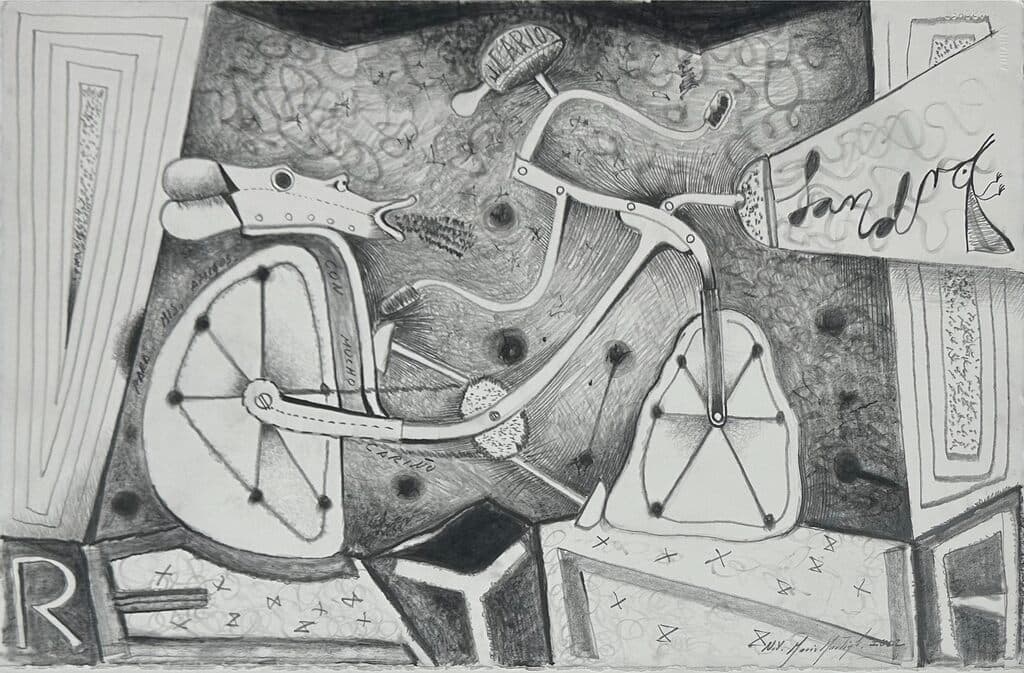 Bicicleta de Mario Martín del Campo - Charcoal on paper, 2002