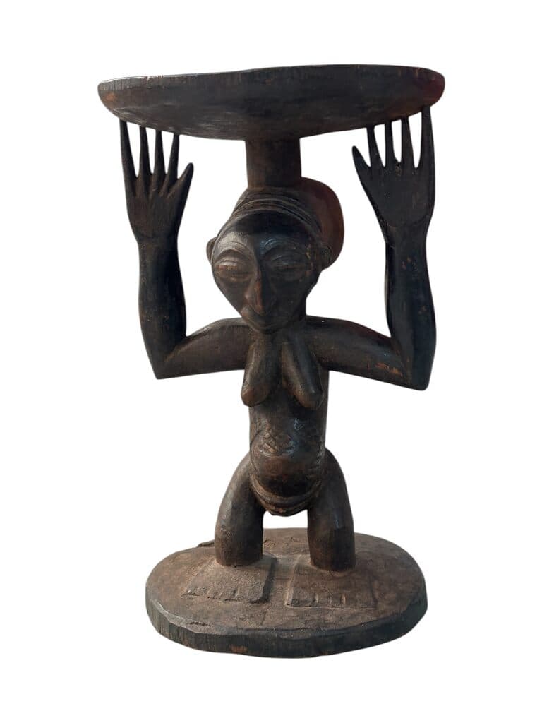 African Idol Tabouret de Unknown Artist - Wood carving, Siglo XIX