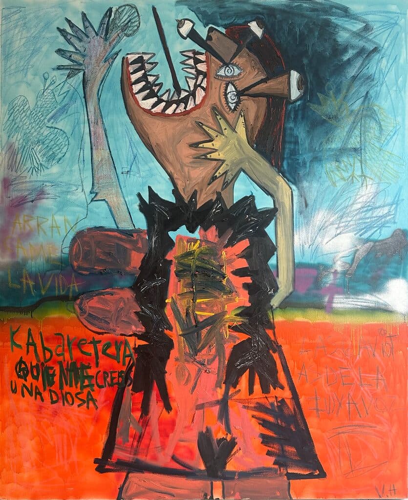 La Cantante de Víctor Hugo Pérez - Oil on canvas, 1990´s-2000´s