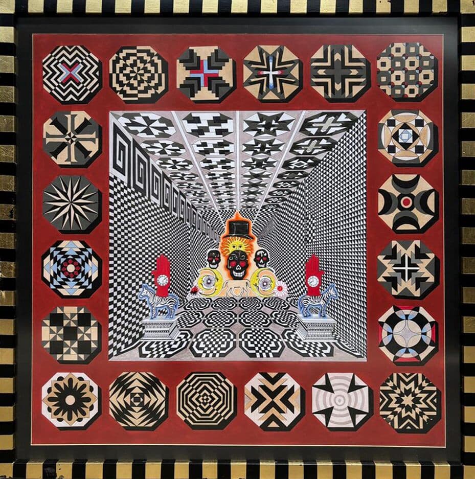 Se Alquila Papagayo Distinguido de Pedro Friedeberg - Ink and acrylic on museum board paper, 2013